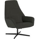 Nowy Styl Drehsessel Barrique, mit Armlehnen, B 540 x T 515 x H 410 mm, Polyesterbezug/Aluminium, dunkelgrau/schwarz