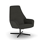 Nowy Styl Drehsessel Barrique, mit Armlehnen, B 540 x T 515 x H 410 mm, Polyesterbezug/Aluminium, dunkelgrau/schwarz