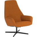 Nowy Styl Drehsessel Barrique, mit Armlehnen, B 540 x T 515 x H 410 mm, Polyesterbezug/Aluminium, ockergelb/schwarz