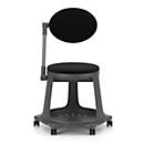 Nowy Styl Hocker BZOOM, Stoffbezug, bis 110 kg, Sitzmaße B 400 x T 410 x H 480 mm, Stoff/PP, schwarz/grau