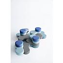 Nowy Styl Sitzsystem TAPA Round II, Stoff, modular, mit Drehmechanismus, B 1090 x H 620 mm, grau/blau