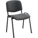 Nowy Styl Stapelstuhl ISO Basic, ohne Armlehnen, 4-Fußgestell, Stoffbezug, stapelbar bis 12 Stück, Bezug anthrazit, Gestell schwarz