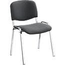 Nowy Styl Stapelstuhl ISO Basic, ohne Armlehnen, 4-Fußgestell, Stoffbezug, stapelbar bis 12 Stück, Bezug anthrazit, Gestell verchromt