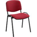Nowy Styl Stapelstuhl ISO Basic, ohne Armlehnen, 4-Fußgestell, Stoffbezug, stapelbar bis 12 Stück, Bezug bordeaux, Gestell schwarz