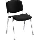 Nowy Styl Stapelstuhl ISO Basic, ohne Armlehnen, 4-Fussgestell, Stoffbezug, stapelbar bis 12 Stück, Bezug schwarz, Gestell verchromt