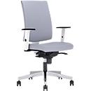 NowyStyl chaise de bureau Navigo, avec accoudoirs, mécanisme synchrone, siège multicouche, gris clair/blanc/argenté