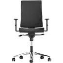NowyStyl chaise de bureau Navigo, avec accoudoirs, mécanisme synchrone, siège multicouche, noir/argenté