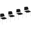 NowyStyl chaise empilable STYL, sans accoudoirs, empilable jusqu'à 6 pièces, jusqu'à 110 kg, revêtement aspect cuir, noir, 4 pièces