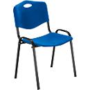 NowyStyl chaise visiteur, H 470 mm x L 460 mm x P 410 mm, plastique, avec piétement acier, pieds anti-rayures, empilable, noir-bleu