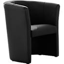 NowyStyl CLUB cocktailstoel, echt leer, volledig gestoffeerd, zithoogte 455 mm, zwart