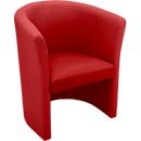 NowyStyl CLUB cocktailstoel, kunstleer (100% polyester), volledig gestoffeerd, zithoogte 455 mm, rood