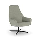 NowyStyl draaifauteuil Barrique, met armleuningen, rugleuning kantelbaar, B 540 x D 515 x H 410 mm, polyester bekleding/aluminium, saliegroen/zwart