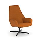 NowyStyl draaifauteuil Barrique, met armleuningen, rugleuning kantelbaar, B 540 x D 515 x H 410 mm, polyesterbekleding/aluminium, okergeel/zwart