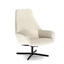 NowyStyl fauteuil pivotant Barrique, avec accoudoirs, dossier inclinable, L 540 x P 515 x H 410 mm, housse polyester/aluminium, beige crème/noir