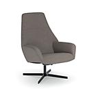 NowyStyl fauteuil pivotant Barrique, avec accoudoirs, dossier inclinable, L 540 x P 515 x H 410 mm, housse polyester/aluminium, gris tourterelle/noir