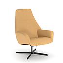 NowyStyl fauteuil pivotant Barrique, avec accoudoirs, dossier inclinable, L 540 x P 515 x H 410 mm, housse polyester/aluminium, or pâle/noir