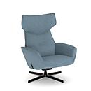 NowyStyl fauteuil pivotant Otuli, avec accoudoirs, fonction bascule, L 510 x P 525 x H 455 mm, housse polyester/aluminium, bleu denim/noir