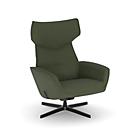 NowyStyl fauteuil pivotant Otuli, avec accoudoirs, fonction bascule, L 510 x P 525 x H 455 mm, housse polyester/aluminium, forest vert foncé/noir