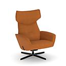 NowyStyl fauteuil pivotant Otuli, avec accoudoirs, fonction bascule, L 510 x P 525 x H 455 mm, housse polyester/aluminium, orange/noir