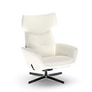 NowyStyl Otuli draaifauteuil, met armleuningen, schommelfunctie, B 510 x D 525 x H 455 mm, polyester bekleding/aluminium, beige/zwart