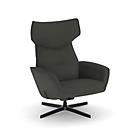 NowyStyl Otuli draaifauteuil, met armleuningen, schommelfunctie, B 510 x D 525 x H 455 mm, polyester bekleding/aluminium, donkergrijs/zwart