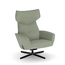 NowyStyl Otuli draaifauteuil, met armleuningen, schommelfunctie, B 510 x D 525 x H 455 mm, polyester bekleding/aluminium, saliegroen/zwart