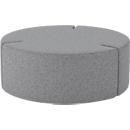 NowyStyl Pouf Tri.Ply L, modulable, tissu blazer, ø 115 cm, gris