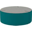 NowyStyl Sitzpouf Tri.Ply L, modular, Blazer-Stoff, ø 115 cm, grau/petrol