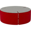 NowyStyl Sitzpouf Tri.Ply L, modular, Blazer-Stoff, ø 115 cm, grau/rot