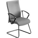 NowyStyl Sledestoel Neo - sledevoet - ergonomisch - met armleuningen - gestoffeerde zitting en rugleuning - L 510 x D 440 x H 440 mm - grijze stof - zwart onderstel