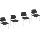 NowyStyl stapelstoel STYL, zonder armleuningen, stapelbaar tot 6 stuks, tot 110 kg, bekleding in lederlook, fango grijs, 4 stuks