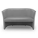 NowyStyl Zweisitzer-Sofa CLUB DUO, Kunstleder (100% Polyester), voll gepolstert, Sitzhöhe 455 mm, grau