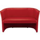 NowyStyl Zweisitzer-Sofa CLUB DUO, Kunstleder (100% Polyester), voll gepolstert, Sitzhöhe 455 mm, rot