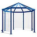 Octagonal smoking pavilion model Paris (without side walls), gentian blue RAL 5010