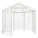 Octagonal smoking pavilion model Paris (without side walls), grey white RAL 9002