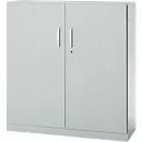 Office cupboard, 3OH, lockable, with overlay doors, W 1200 mm, light gray