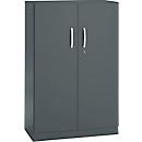 Office cupboard, 3OH, lockable, with overlay doors, W 800 mm, basalt gray