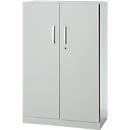 Office cupboard, 3OH, lockable, with overlay doors, W 800 mm, light gray
