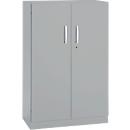 Office cupboard, 3OH, lockable, with overlay doors, W 800 mm, white aluminum