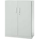 Office cupboard, 3OH, lockable, with overlay doors, W 950 mm, light gray