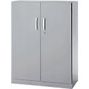 Office cupboard, 3OH, lockable, with overlay doors, W 950 mm, white aluminum