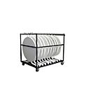 Offre complète : chariot de transport mobile et 10 tables hautes Quickstep - Ø 700 x H 1100 mm - résistantes aux désinfectants - blanc - sans ouverture de parasol