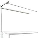 Opbouwframe met giek, Aanbouwtafel STANDAARD werktafel-/werkbank UNIVERSAL/PROFI, 2000 mm, lichtgrijs