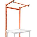 Opbouwframe met giek, Basistafel STANDAARD werktafel/werkbank UNIVERSAL/PROFI, 1250 mm, roodoranje