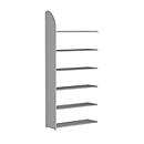 Open kast Dante®, stellingsectie, H 2250 x B 1000 mm, zonder achterwand, lichtgrijs