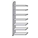 Open kast Dante®, stellingsectie, H 2600 x B 1000 mm, zonder achterwand, lichtgrijs