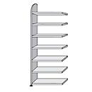 Open kast Dante®, stellingsectie, H 2600 x B 800 mm, zonder achterwand, wit