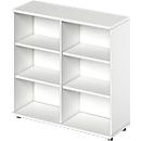 Open kast TETRIS WOOD - B 1200 x D 421 x H 1160mm - 3 OH - met glijders - wit - ons merk Schäfer Shop Genius