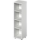 Open kast TETRIS WOOD - B 400 x D 421 x H 1520 mm - 4 OH - met glijders - lichtgrijs - ons merk Schäfer Shop Genius