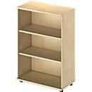 Open kast TETRIS WOOD - B 800 x D 421 x H 1160 mm - 3 OH - met glijders - ahorn decor - ons merk Schäfer Shop Genius